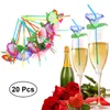 Wegwerpbekers rietjes 20 pc's feest drinken plasic bruiloft glazen pipet extra lang