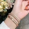 Designer Original Brand V Gold Van One Row Diamond Bracelet Female Same Layered Light Luxury end Full Sky Star with logo