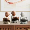 Mum Tutucular Seramik Küçük Keşiş Heykeli Tealight Tutucu Votive Zen Yoga Dekorasyonu Ev Ofis Dekoru Hafif