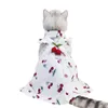 Vêtements pour chiens 1 ensemble jolie jupe de chat adorable décorative sans manches cerise imprimé chien de compagnie chats robe de princesse avec cravate