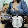 Double Boilers Amphora Vegetables Veggie Steamer Bun Pot For Cooking Food Stainless Steel Steaming Kitchen Supplies