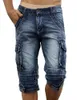 Herren Jeans Sommer Retro Cargo Denim Shorts Vintage Acid Washed Faded Mti-Pockets Military Style Biker Short für HerrenHerren Drop Lieferung Dhwbt