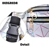 2019 holografiska kvinnor Fanny Pack Belt Bag Shiny NE Laser hologram Midjepåsar Travel Axelväska Party Rave Hip Bum Bag G9pc#