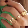 Band Rings Ins Fashion 18K Gold Broken Heart Brass Material Love Hearts Finger Ring Women Couple Jewelry Bk Drop Delivery Dhcen