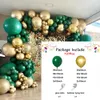 127Pcs Dark Green Balloons Garland Kit Arch Chrome Gold Balloon Baby Shower Birthday Party Wedding Bridal Anniversary Decor 240323