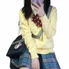 School LG Sleeve Knit Kurtka dla cosplay student Japanese JK mundliform Seifuku SWEATER PLATE Anime 17 Colors for Girls W6d0#