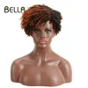 Perücken Bella Afro verworrene lockige Perücke synthetische kurze Perücke 10 Zoll Dreadlock lockiges Haar Ombre Rot Blond Orange Cosplay Perücken für schwarze Frauen