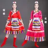 Kvinnor kinesiska traditionella scenprestanda kostym tibetansk dankläder kvinna festival vatten hylsa dr glitter rave outfit i4gw#