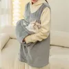 Kedi Taşıyıcılar Taşıyıcı Önlük Cilt Dostu Flannel Omuz Seyahat Pikniği için Uygun Tam Sarma Çantalar