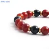 Strand MHS.SUN 1PC Natural Stone Red Jade Round Loose Beads Bracelet Charm Handmade Energy Yoga Healing Party Crystal Jewelry