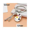 Keychains Lanyards Abstract Artist Palette Alloy Keychain Målningsverktyg Brush Key Chain Car Keyring Women Ld Art Course Painter So Dh4ht