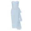 Dress2024 New Minimalist Sexy Strapless Patchwork Lace Slim Fit Side Slit Long Bandage Jumpsuit 262233