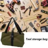 Multifunctional Tool Organizer Bucket Canvas Portable Tool Bag Case Multiple Pockets Carrier Handbag for Carpenter Electrician