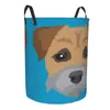 Tvättväskor Border Terrier Dogie Circular Hamper Storage Basket Robust and Su tble Fanture For Kitchens Books