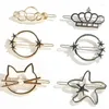 Pinces à cheveux 1 pièces pince géométrique en métal Chic Barrettes Triangle rond épingle à cheveux Barrette femmes accessoires de mode