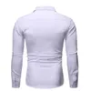 남성 드레스 셔츠 셔츠 긴 소매 단단한 단순한 단순 버튼 가디건 캐주얼 슬림 핏 패션 고품질 의류 검은 흰색 드롭 배달 dhped