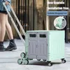 Camp Furniture New Upgrade Portable Folding Shopping Cart Household 75L Camping Picnic Trolley Cart 8 Wheels Climbing Grocery Cart YQ240330