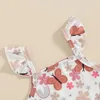 Zestawy odzieży Urodzony Baby Girl Summer Ubrania Bez rękawów Watermelon Floral Print Pasek Romper Shorts 2PCS Strój