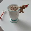 Filiżanki spodki kreatywne świąteczne ceramiczne filiżanki z łyżką urocza piernikowa man kawy kubek kubek świąteczny prezent biurowy dom napij się woda