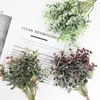 Decorative Flowers Plastic Plant Branch Fabric Artificial Eucalyptus Leaves Craft Wedding Bouquet Flower Arrangement Decor Garden Holiday