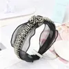 Hair Accessories Lace Headband Diamond Pearl Rhinestone Black Butterfly Boutique Bow Bands For Women Knot Haar Accessoires1538105 Drop Otc1J