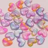 Decoratieve Bloemen 20/50/100 Stuks Hars Glitter Gradiënt Hart Plaksteen Cabochon Decoratie Ambachten Voor Scrapbooking Haarelastiekjes DIY Sieraden