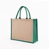 Shopping Bags Personalised Burlap Tote Natural Jute With Handle & Laminated Interior