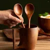 الملاعق 2 PCS Ice Cream Scoop Small Wooden Spoon Soup Soup Soup Soup