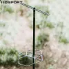 Support de poteau de lampe de Camping, outils, support de lanterne Portable en acier inoxydable, support de plaque de Table en alliage d'aluminium, Camping pêche barbecue