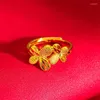 Cluster Rings 14K Rose Silod Gold Color Live For Women Bow Shape Adjustable Ring Fine Jewelry Wedding Anniversary Gift