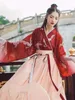 Hanfu Han Element alten chinesischen Stil Ming-Dynastie Verbesserung traditionelle Kleidung Frau asiatische Dr. Mädchen Gules Mantel Rock n0gE #