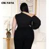 cm.yaya Grande taille XL-5XL Blouses et chemises à col asymétrique à manches asymétriques 57Te #