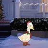 Party Decoration Light-Up Chicken With Scarf Holiday Art Glowing Christmas Ornaments Lawn Corridor