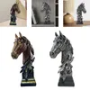 Statuette decorative Statua di testa di cavallo Collezione di figurine di arte moderna Scultura di animali Ornamento da tavolo per mensola Camera da letto Soggiorno Casa
