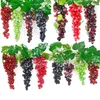 Party Decoration 5pcs Grapes Fruit Artificial For Kitchen Grape Vines Above Cabinets Fruits- Frosted Simulation