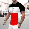 Herr t-shirts sommar färgglada ränder tryckta mens rand t-shirts lösa kort ärm t-shirt casual skjortor överdimensionerade t-shirt herrkläder 240319