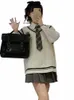 Cosplay LG V-Col Ensembles Hiver Femmes School Pull Mignon Coréen Japonais Fille Tricot Manches Uniforme s6Mm #