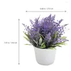 Flores decorativas 2 pçs planta artificial lavanda plantas de interior vasos bonsai pequeno plástico falso ornamentos decorações para festa