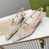 2024 Gaas slingback sandalen Strass decoratie Calico dames luxe pomp Aria slingback schoenen worden gepresenteerd mesh met kristallen sprankelend motief Terug geklede schoenen