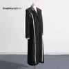 Женские куртки Французский цветной контрастный дизайн Длинное пальто Весна и осень Модный элегантный черный v-образный вырез