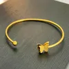 Bangle Fashion Butterfly Bracelet Female Gold Color Simple Open Ornament Birthday Gift
