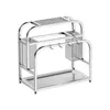 Kitchen Storage 1pc Stainless Steel Holder Floor Type Board Lid Cutting Shelf Organizer Tableware Rack Pot K L6j9