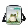 Haute qualité impression 3D motif grenouille et poisson sac menger pour adultes et enfants sac à bandoulière paquet diagal sac à main chaud x0wk #