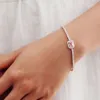 Bracciale in argento con zaffiro rosa taglio Asscher da 5 * 7mm con bracciale Moissanite Ice Out Gioielli di lusso personalizzati Regalo per il giorno della mamma