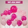 Party Decoration 128 Pcs Pink Rose Red Silver Disco Bow Aluminum Die Balloon Garland Arch Kit Girls Birthday Baby Shower Wedding