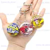 Keychains Lanyards Ny basket Key Chain Name Simulation 3D Basketball Key Chains Pendant Mini Match Ball Souvenir Keyring for Sport Fan Gift T240330