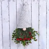 Flores decorativas fáceis de pendurar grinaldas de natal gnome sem rosto