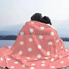 Blankets Kawaii Lollipop Pattern Sofa Blanket Printing Warm Flannel Polka Dot Pink White