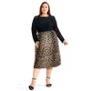 Vintage Plus Size Rokken voor Vrouwen Luipaardprint Comfortabel Casual Hoge Taille Rechte Stretch Lg Rok 4XL 5XL 6XL 8XLH123 s065 #