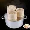 Set di strumenti per cucinare gnocchi a doppia caldaia, set di cottura a vapore con coperchio, cestello per vapore da cucina, pentola a vapore in bambù